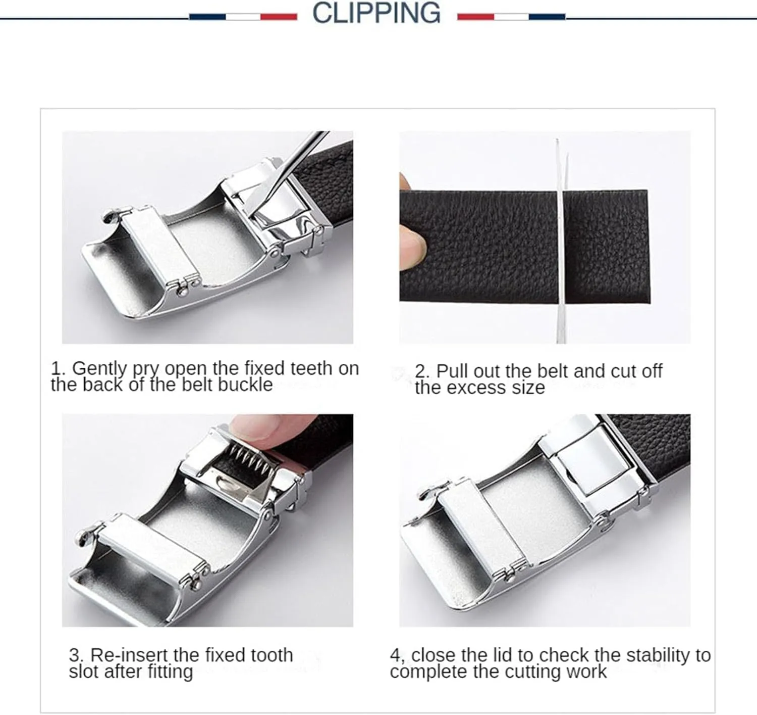 2-Pack Belt Automatic Buckle Belt Men Ratchet Adjustable Men's Belt Premium Cowhide Belts Mens for Dress and Casual Belt