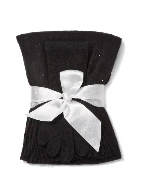 2-Piece Rhinestone-Studded Scarf & Gloves Set