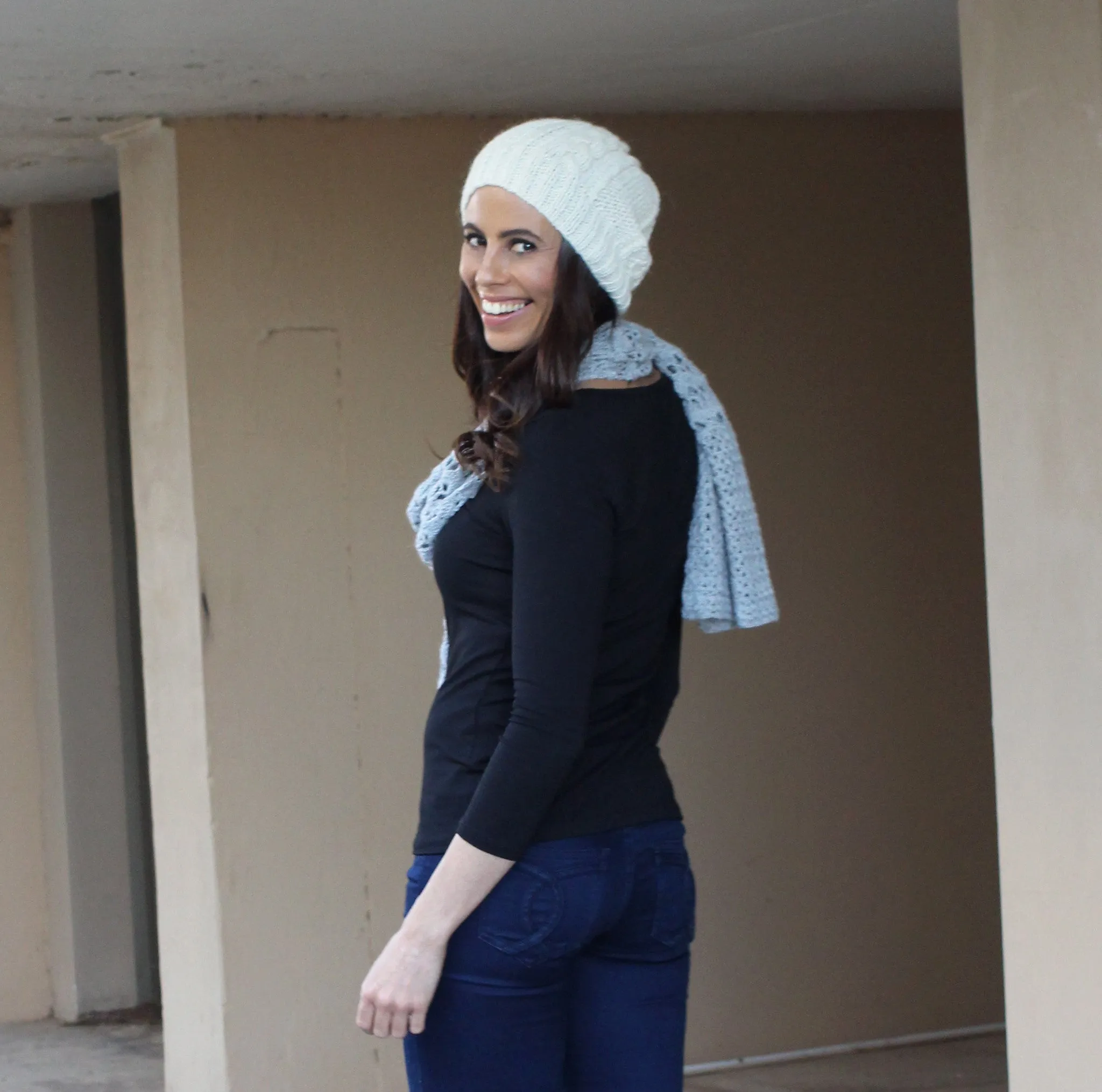Alpaca Wool Blend Pompom Beanie