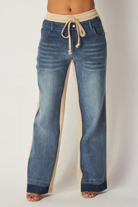 April Straight Leg Denim Jean Sweatpants