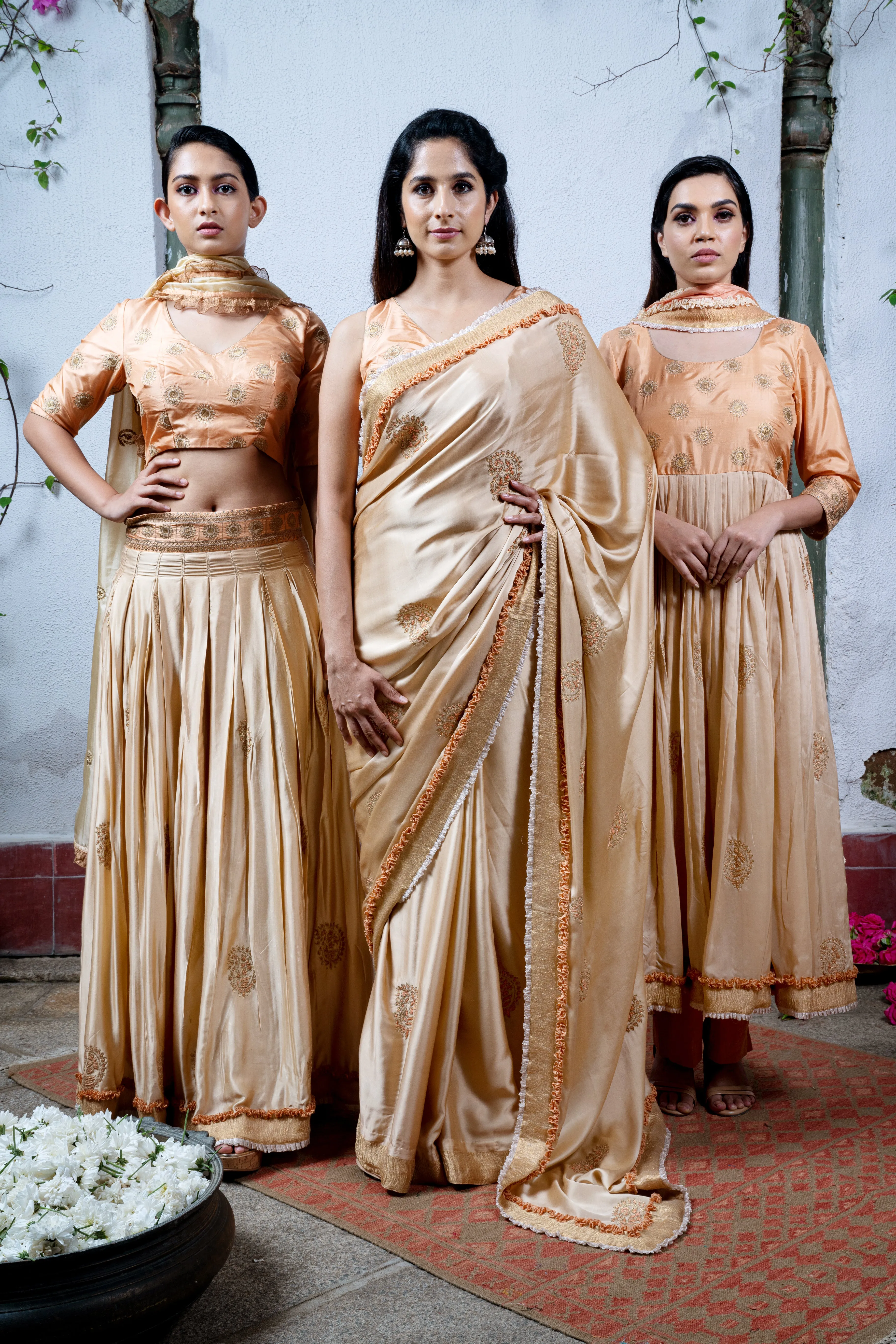 Apsara: Peach Saree