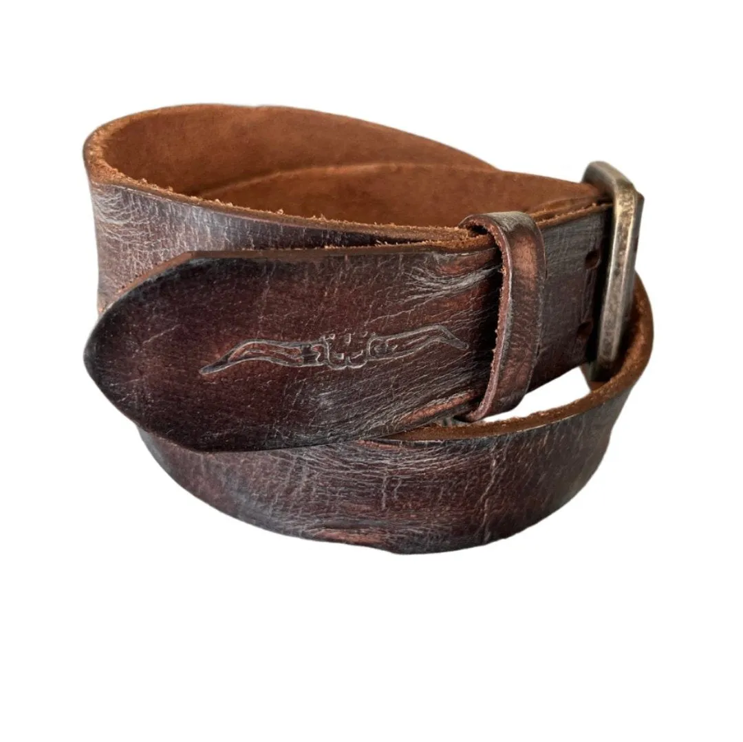 ARICHI Handmade Polished Brown Leather Belt – Premium Genuine Leather for Men and Women, Vintage and Stylish Design