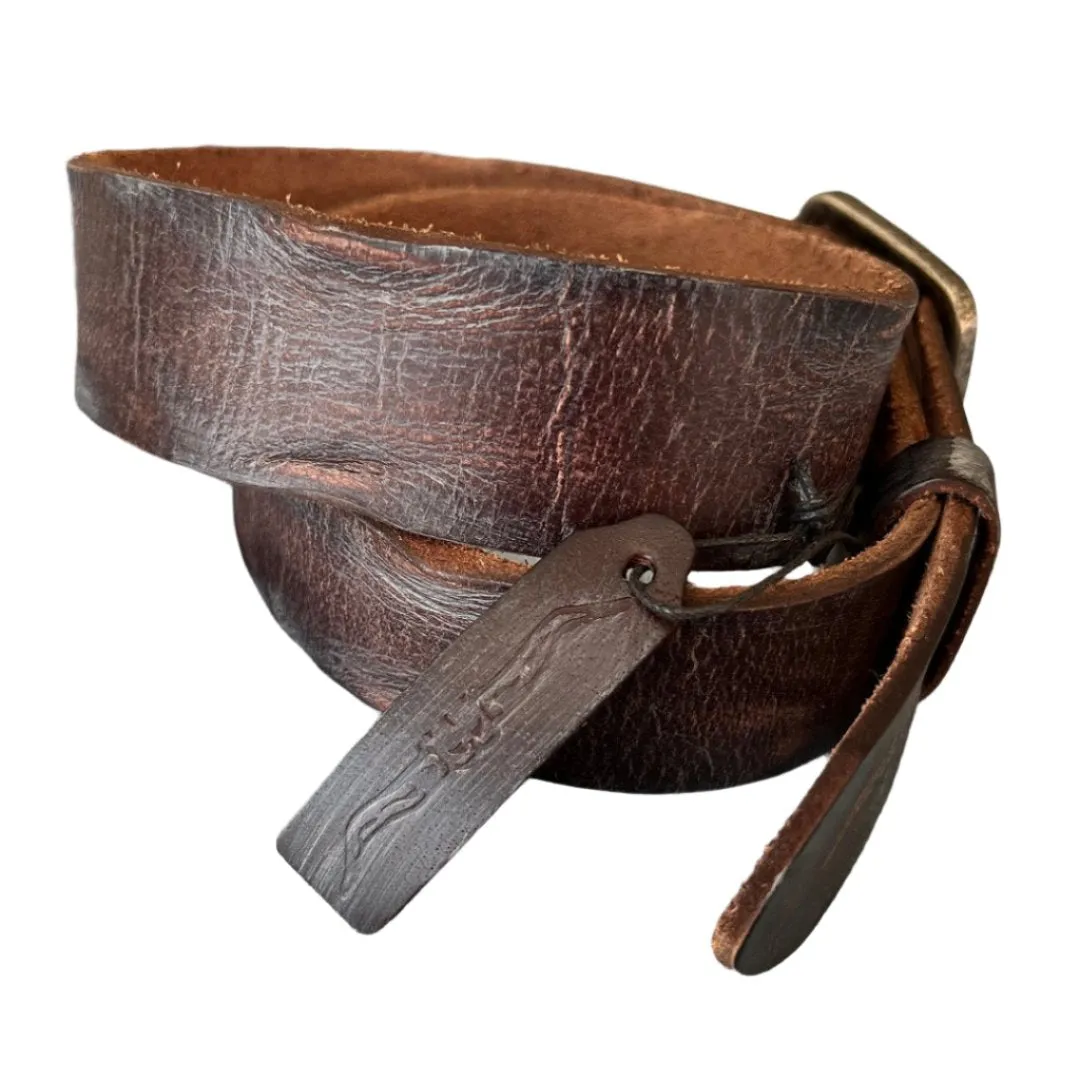 ARICHI Handmade Polished Brown Leather Belt – Premium Genuine Leather for Men and Women, Vintage and Stylish Design