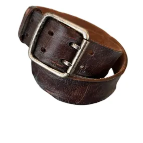 ARICHI Handmade Polished Brown Leather Belt – Premium Genuine Leather for Men and Women, Vintage and Stylish Design