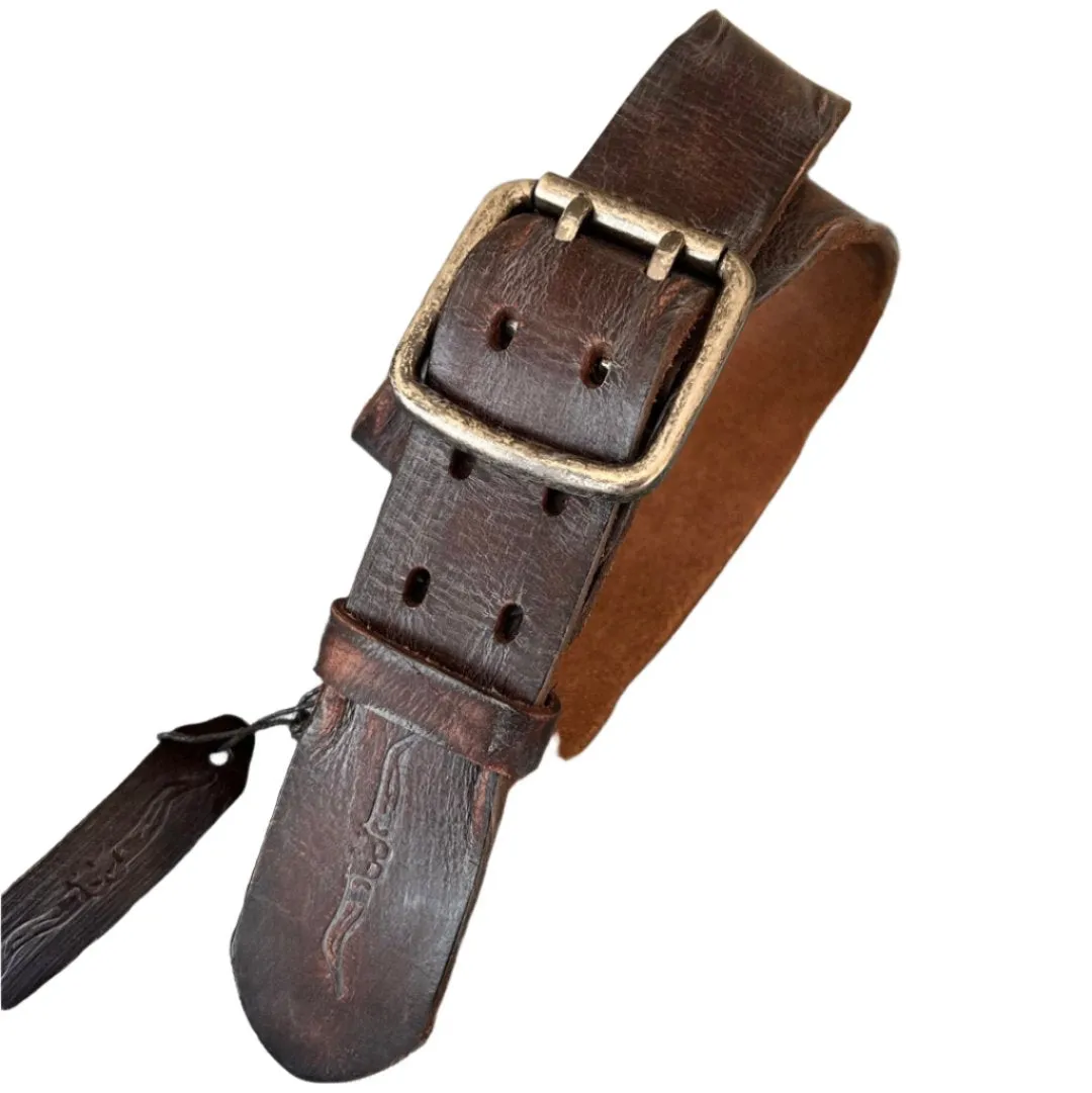 ARICHI Handmade Polished Brown Leather Belt – Premium Genuine Leather for Men and Women, Vintage and Stylish Design