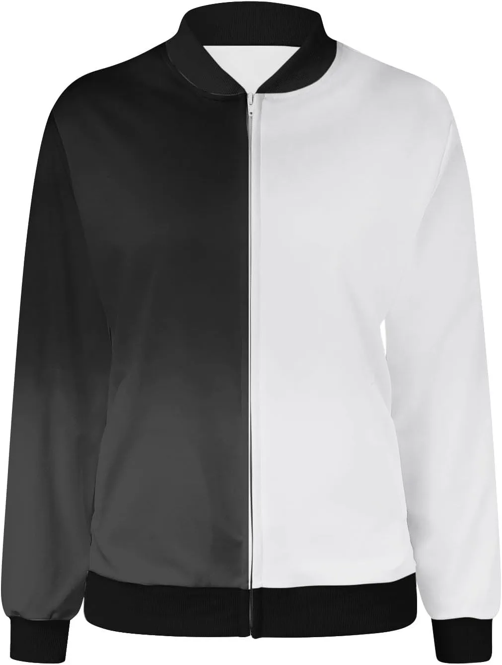 Binmer Women's Bomber Jacket Casual Zip Up Coat 2024 Fall Fashion Lightweight Outerwear Windbreaker with Pockets S-XXL