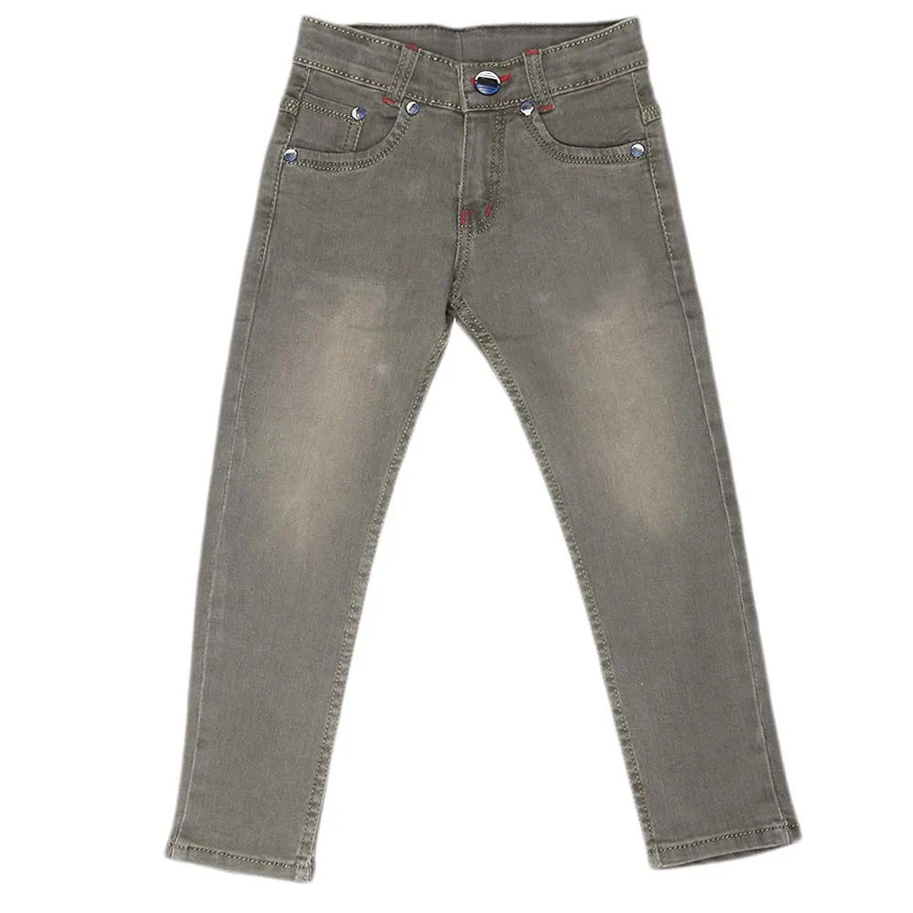 Boys Denim Pant - Olive Green