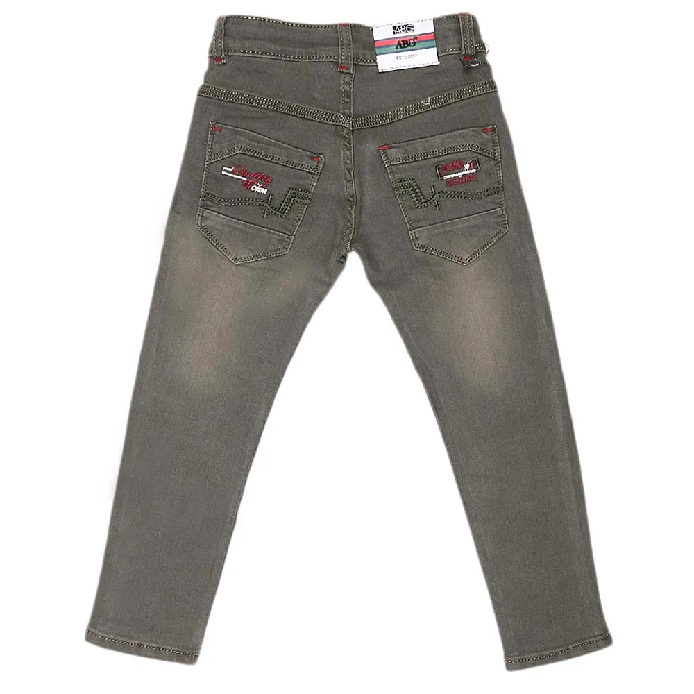Boys Denim Pant - Olive Green