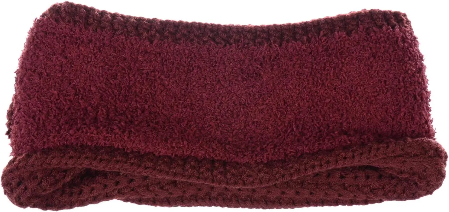 BYOS Women's Winter Cozy Cable Fleece Lined Knit Headband Earwarmer & Gloves Set