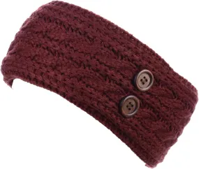 BYOS Women's Winter Cozy Cable Fleece Lined Knit Headband Earwarmer & Gloves Set