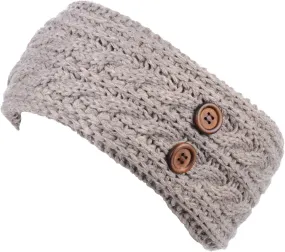 BYOS Women's Winter Cozy Cable Fleece Lined Knit Headband Earwarmer & Gloves Set