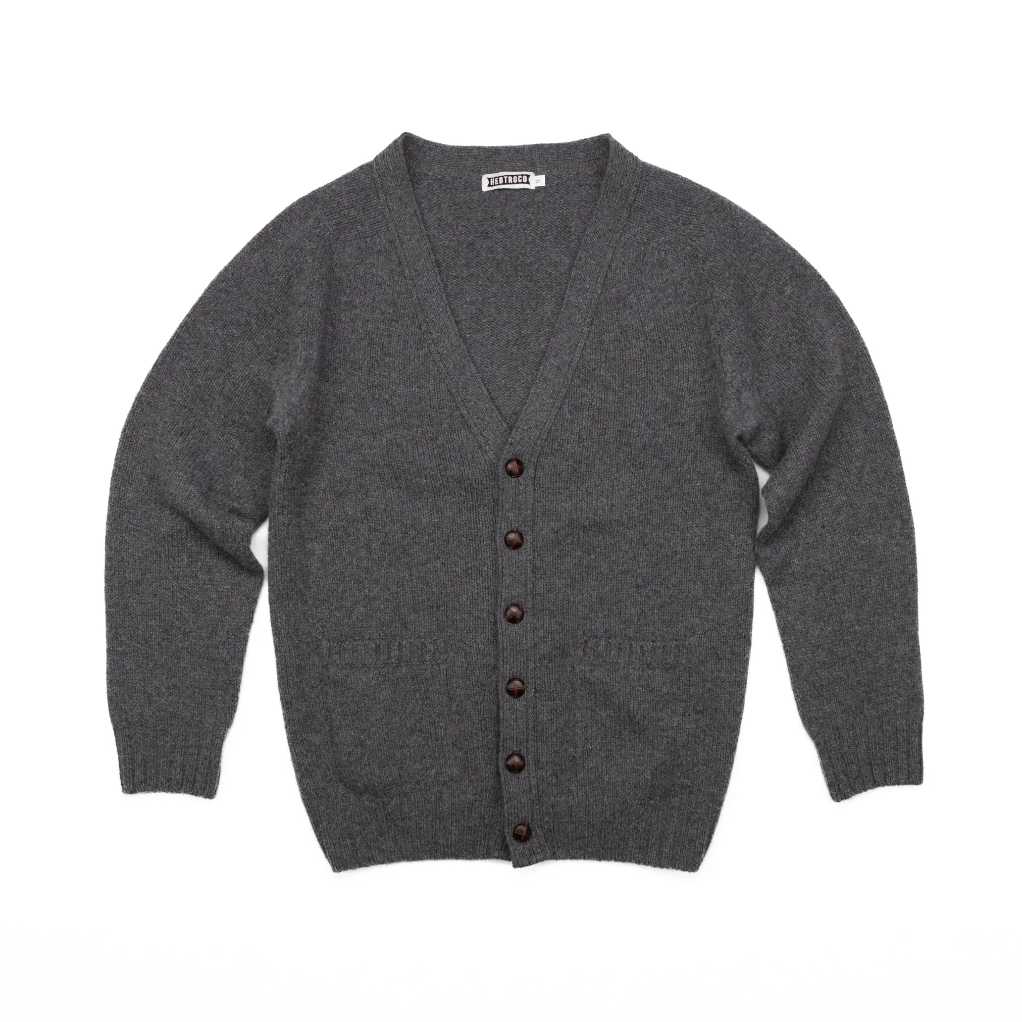 Cardigan in Charcoal Lambswool (S)
