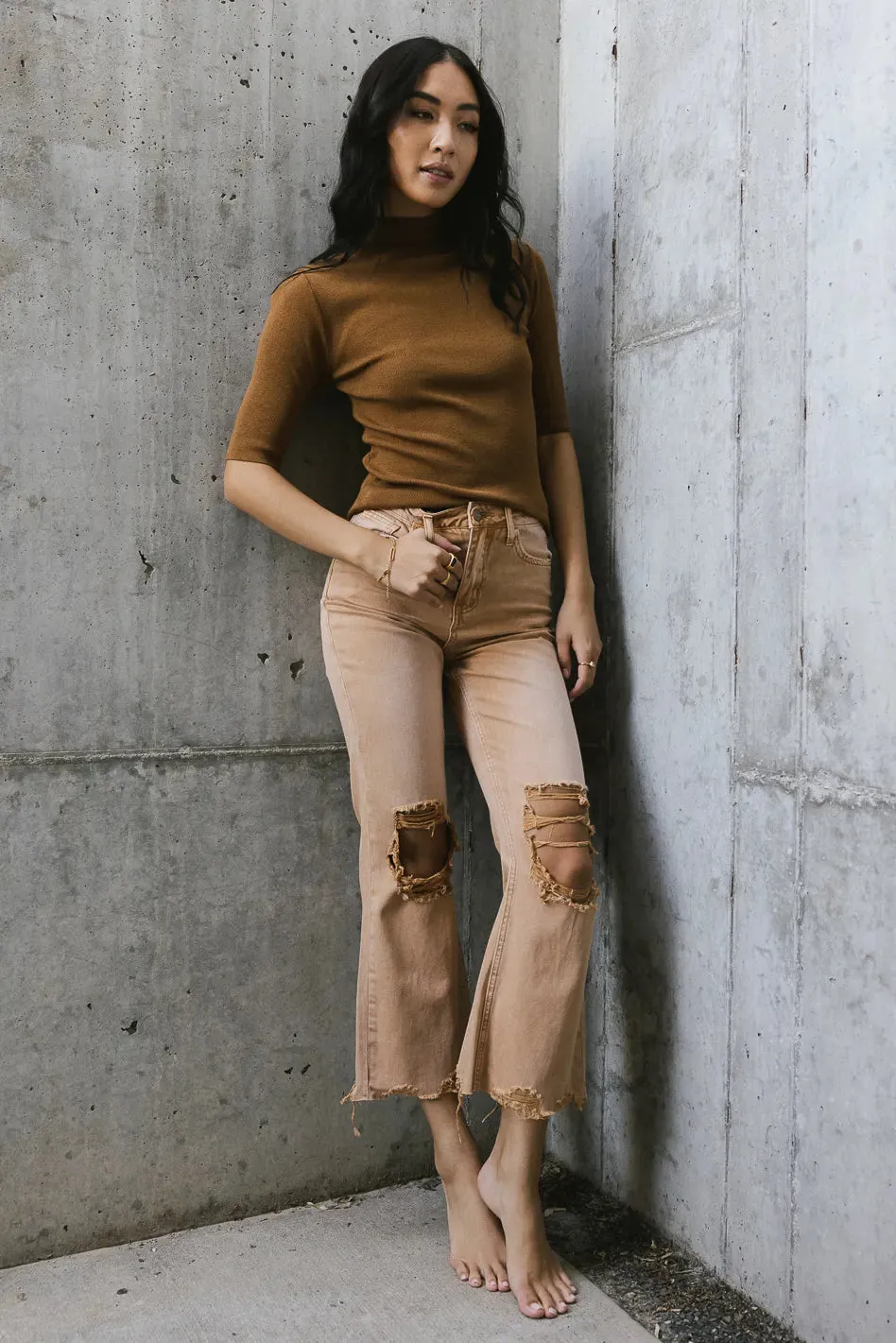 Charlie Distressed Jeans in Mustard - FINAL SALE