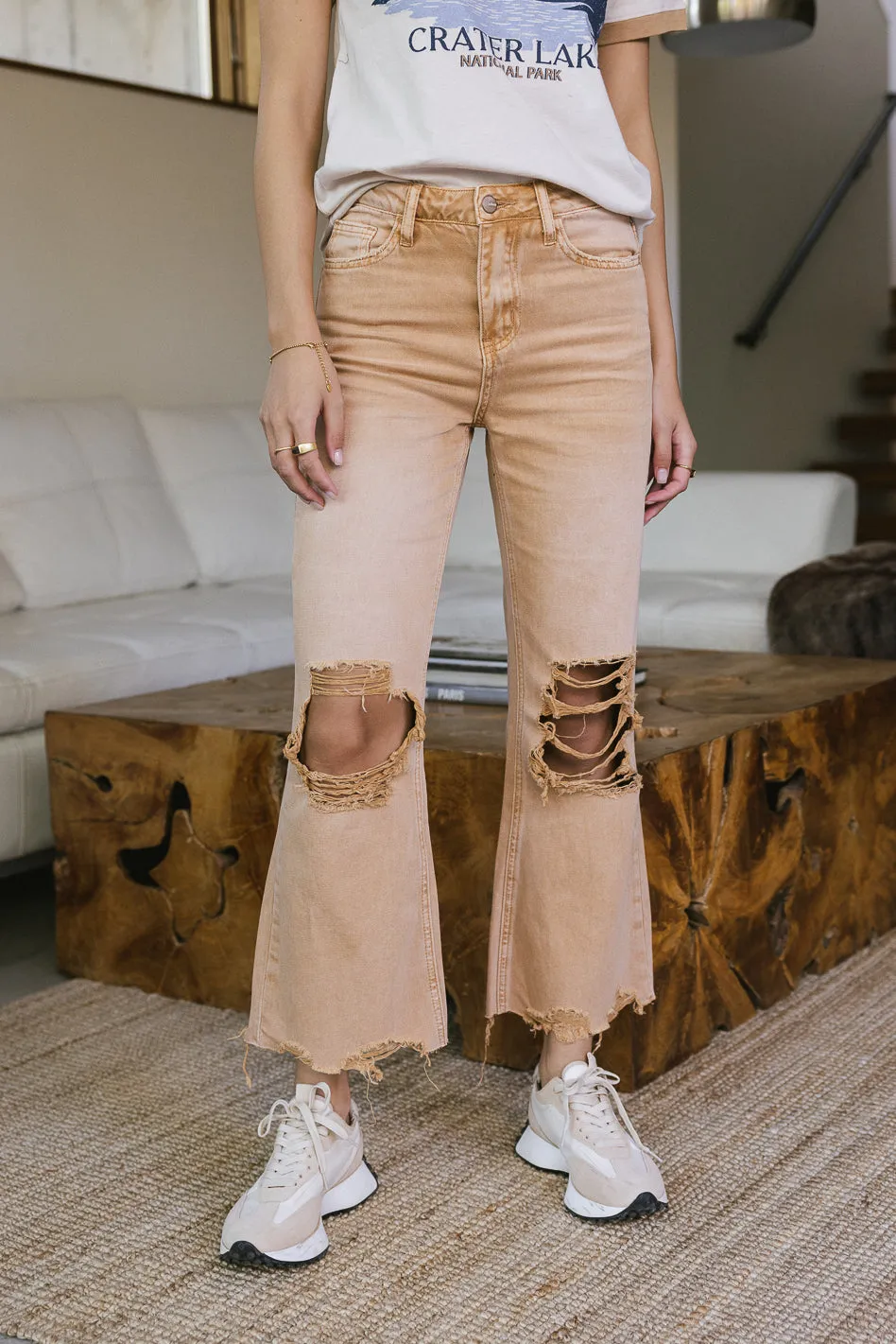 Charlie Distressed Jeans in Mustard - FINAL SALE