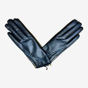 CHIC ZIPPER AND STUD DETAILING GLOVES