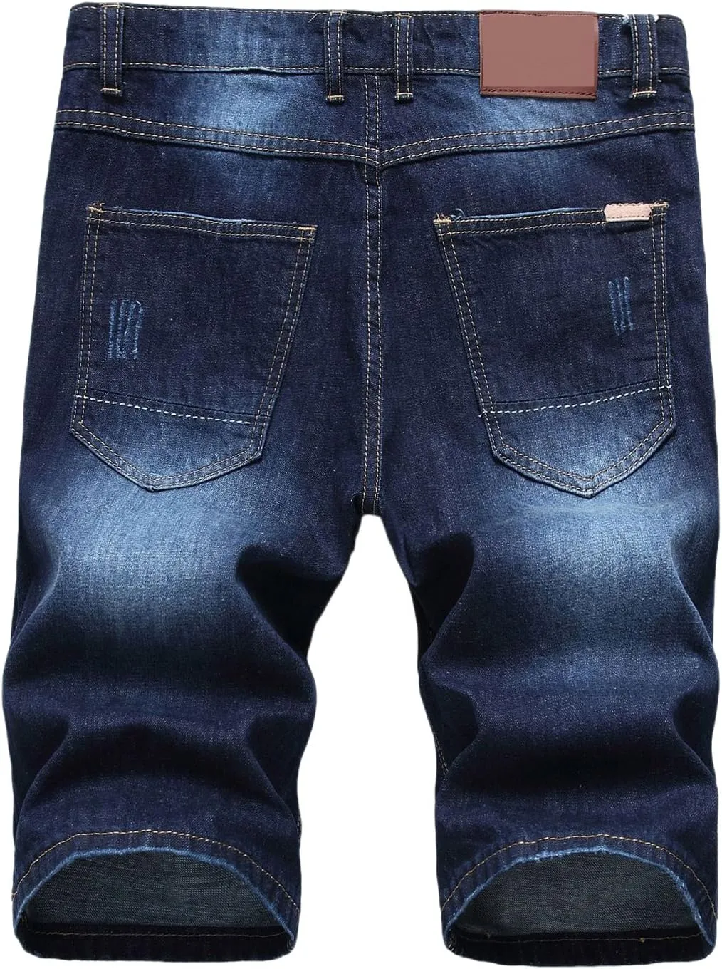 chouyatou Men's Classic Fit Stylish Distressed Straight Leg Ripped Denim Shorts