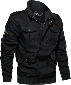 Clothes for Men Size Coat Muli Pockets Zipper Lapel Solid Jacket Leisure Breathable Stand Collar Top Mens Flannel