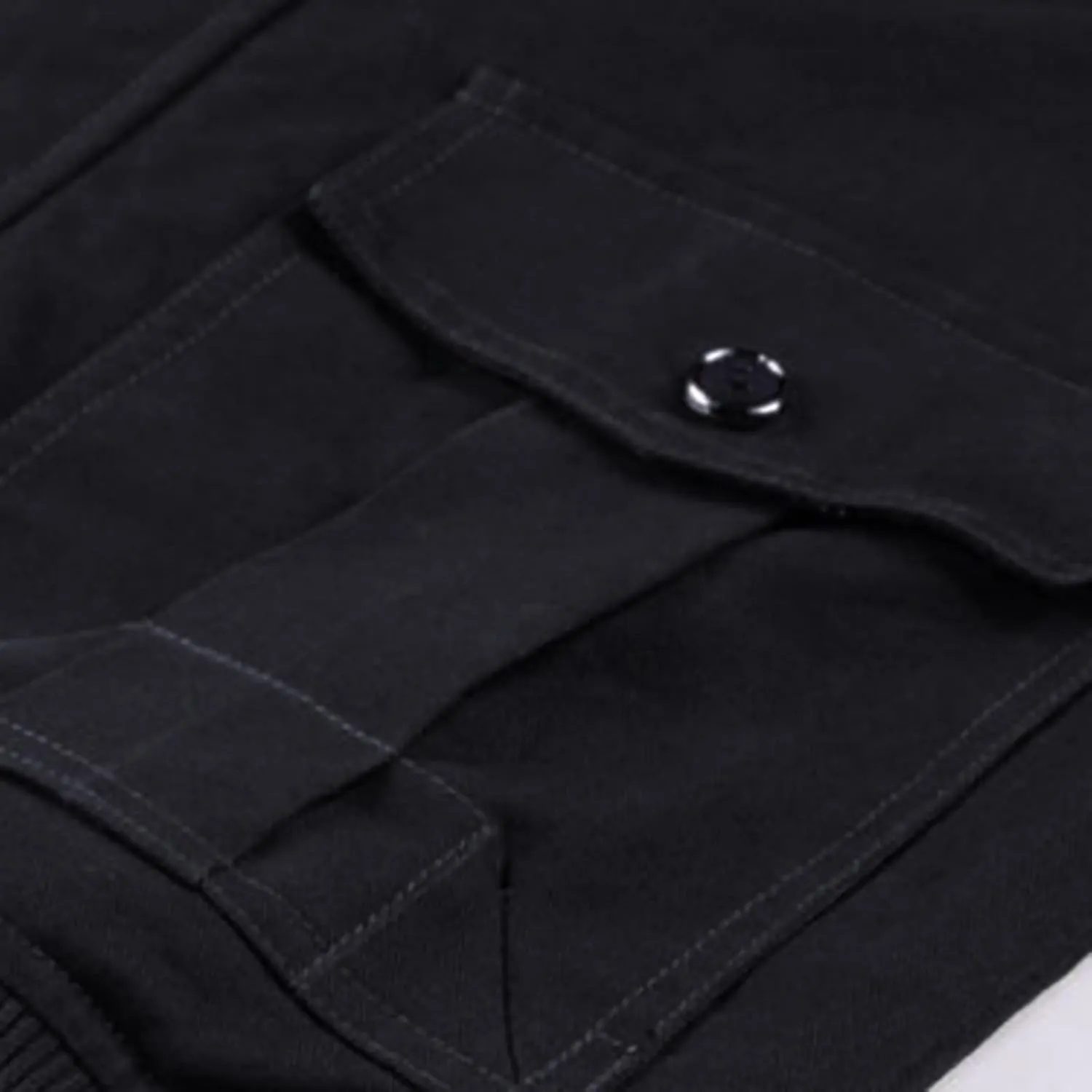 Clothes for Men Size Coat Muli Pockets Zipper Lapel Solid Jacket Leisure Breathable Stand Collar Top Mens Flannel