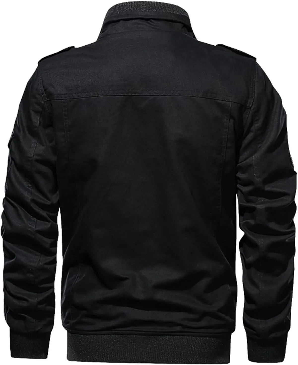Clothes for Men Size Coat Muli Pockets Zipper Lapel Solid Jacket Leisure Breathable Stand Collar Top Mens Flannel