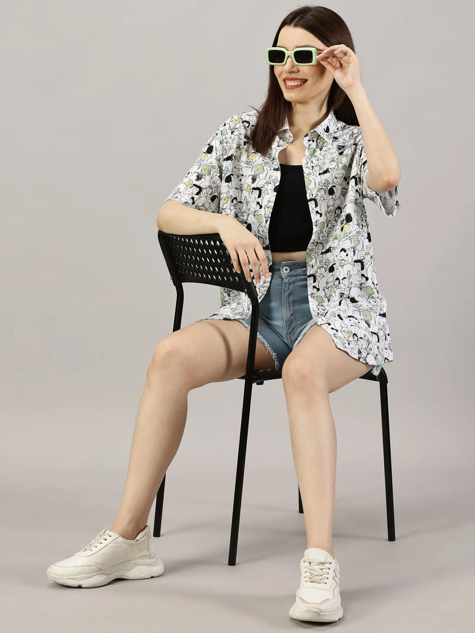 Comic Burst Half-Sleeve Oversized Shirt