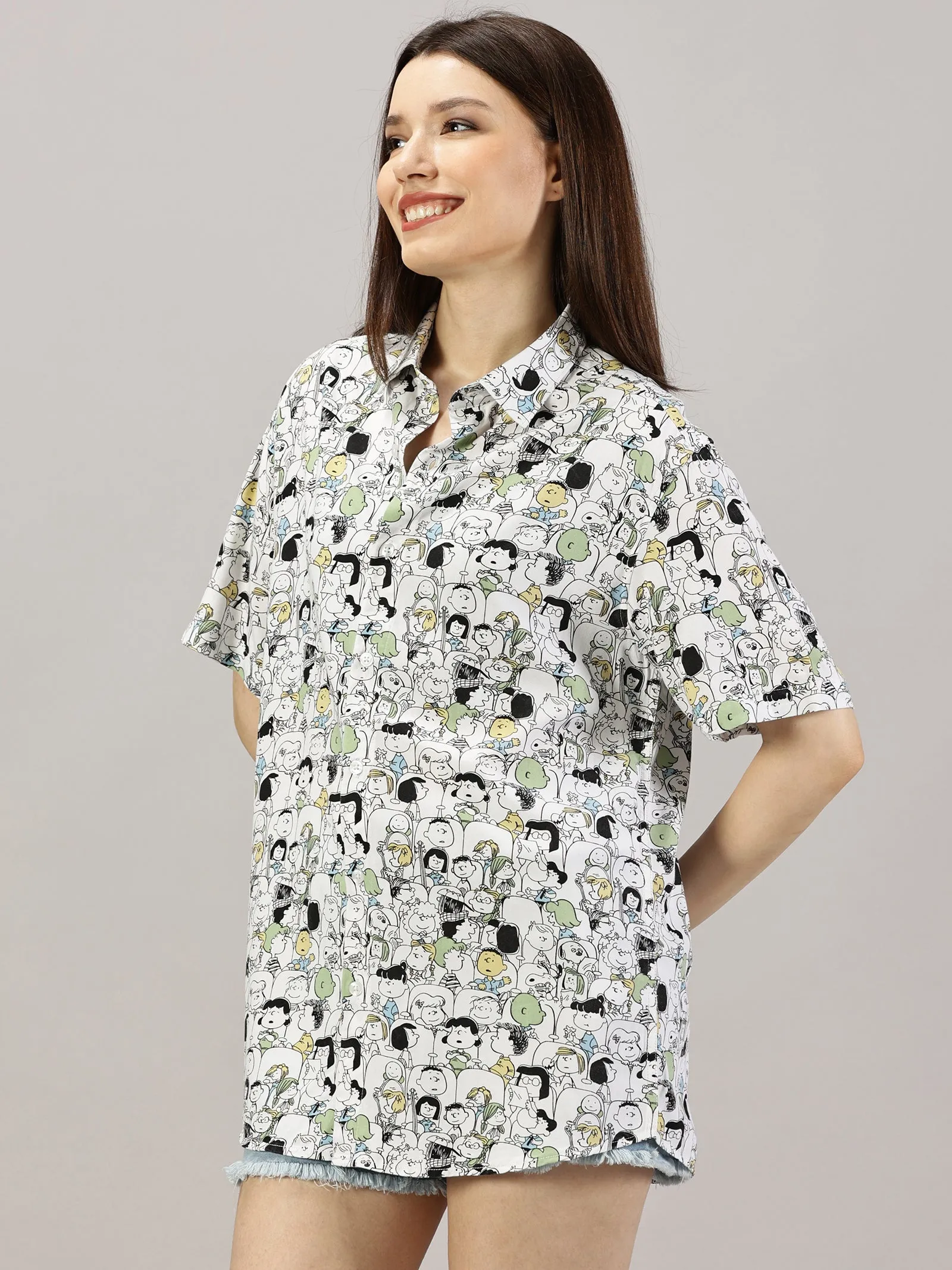 Comic Burst Half-Sleeve Oversized Shirt