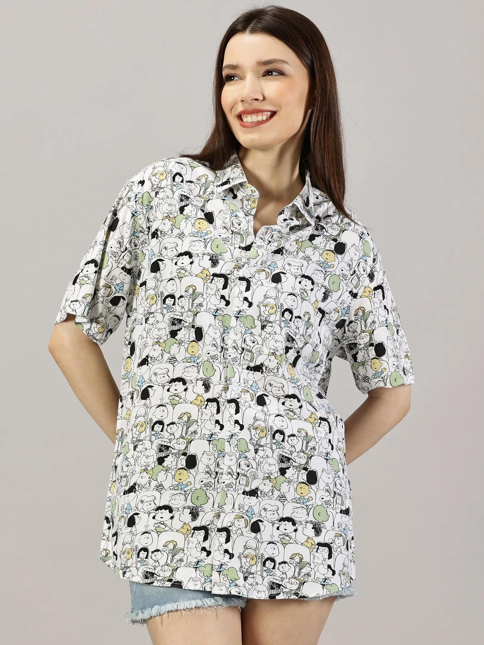 Comic Burst Half-Sleeve Oversized Shirt