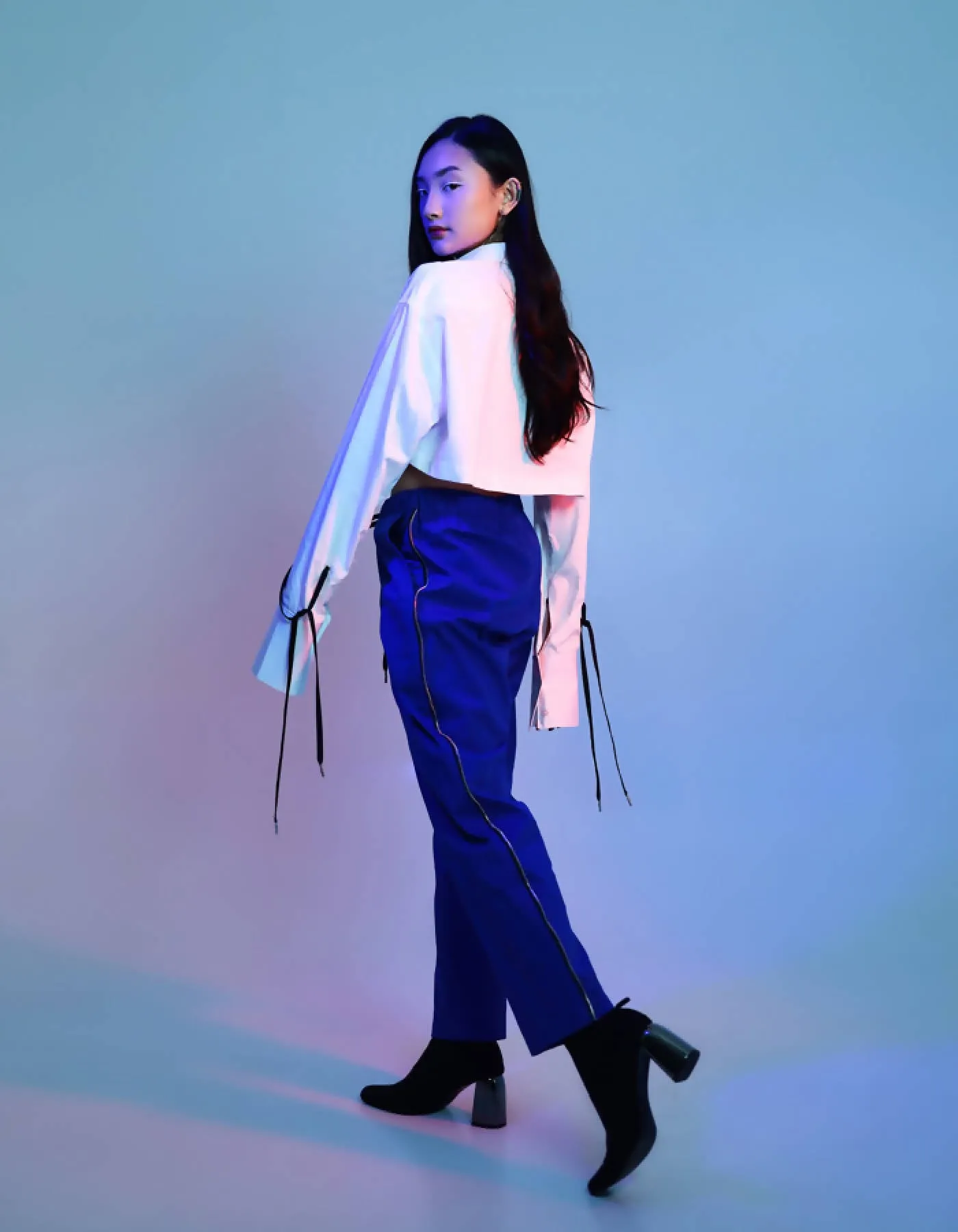 Cropped Drawstring Shirt