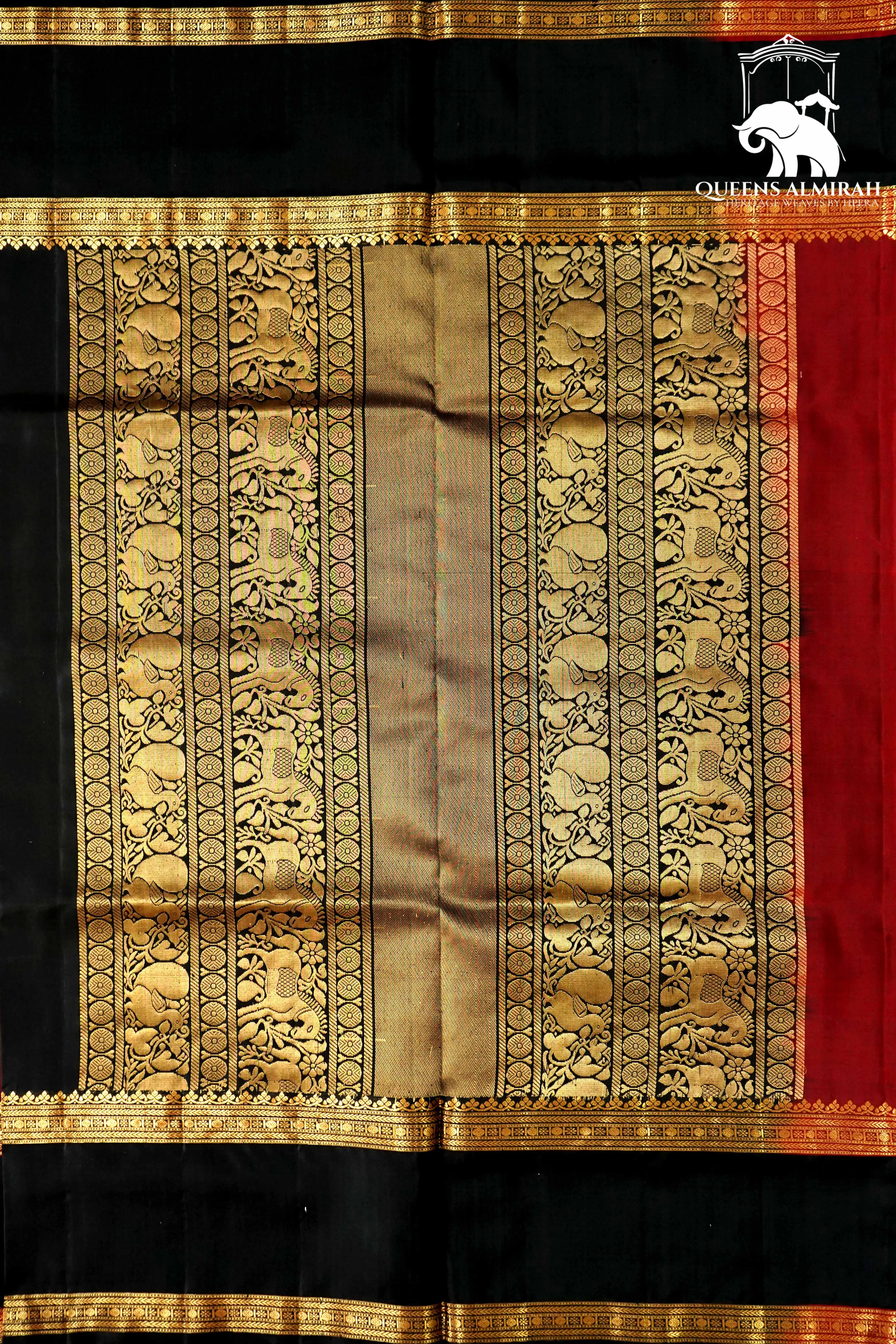 DARK MAROON WITH BLACK SOFT SILK SAREE