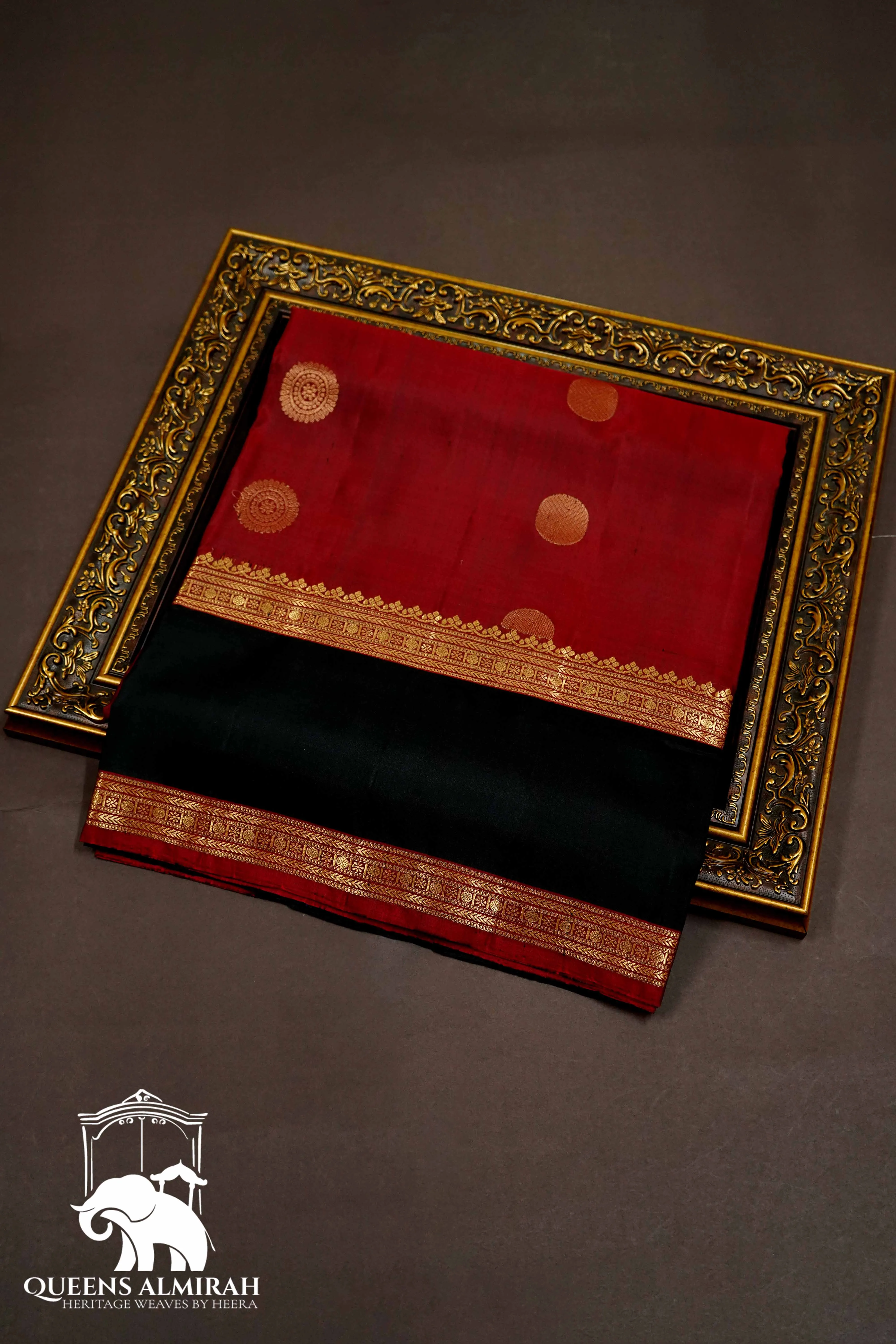 DARK MAROON WITH BLACK SOFT SILK SAREE