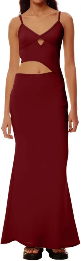 Elegant Women's Deep V Neck Hollow Out Asymmetrical Color Block Dress  Stylish Sleeveless Casual Dress for