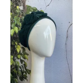Embellished Hat - Size #1 Teal Green Shimmer Bow
