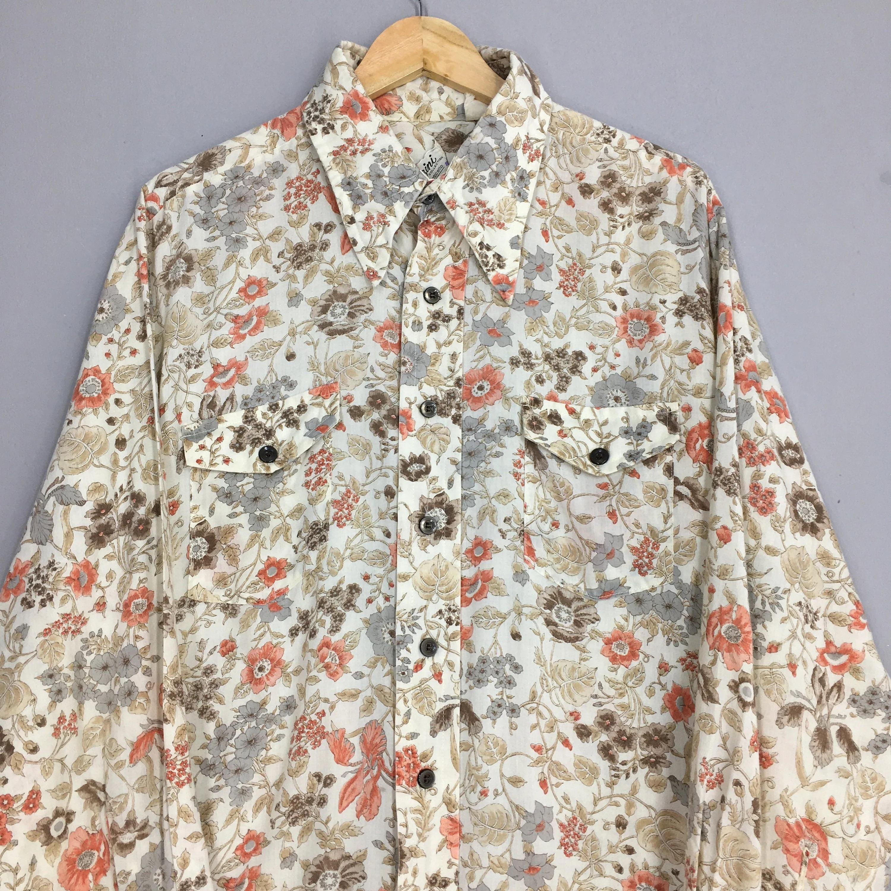 Floral Casual Wear Aloha Tropical Shirt Large