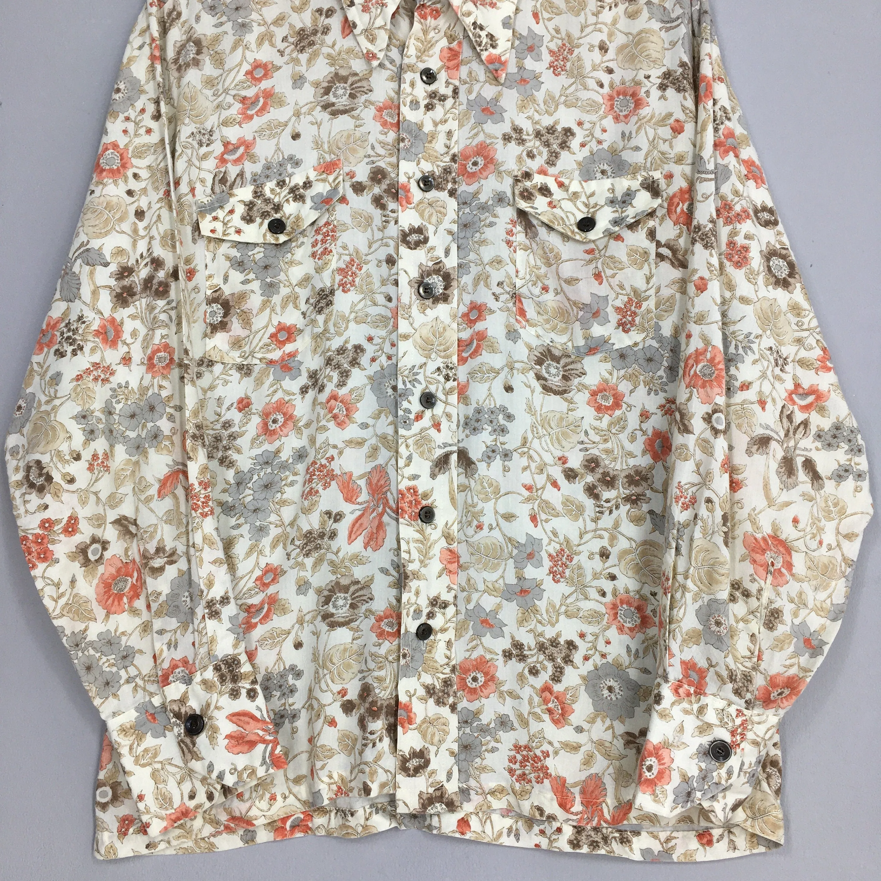 Floral Casual Wear Aloha Tropical Shirt Large