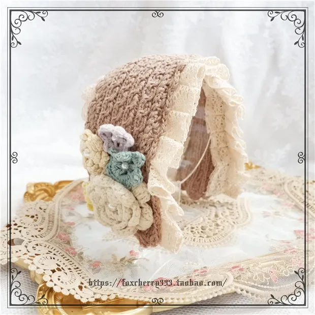 Fox Cherry~Elegant Pastoral Handmade Knitting Flower Hairband Multicolors
