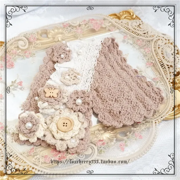 Fox Cherry~Elegant Pastoral Handmade Knitting Flower Hairband Multicolors