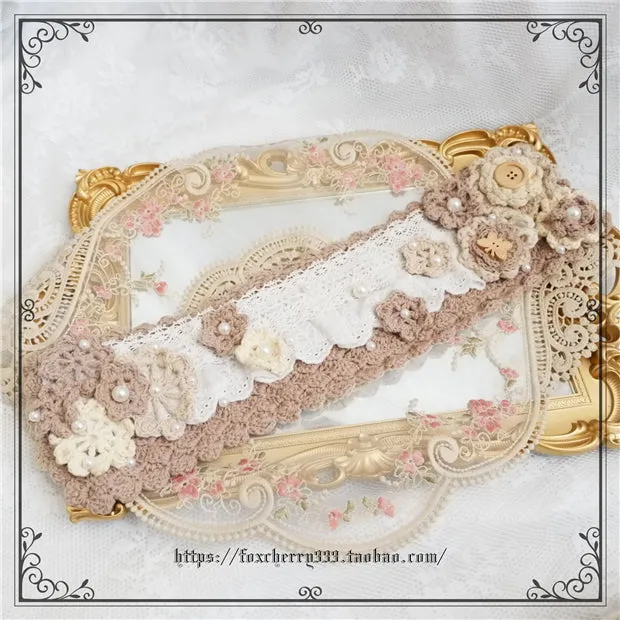Fox Cherry~Elegant Pastoral Handmade Knitting Flower Hairband Multicolors