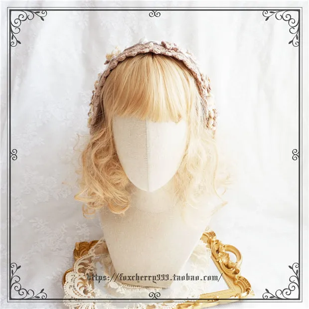 Fox Cherry~Elegant Pastoral Handmade Knitting Flower Hairband Multicolors