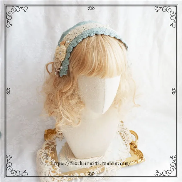 Fox Cherry~Elegant Pastoral Handmade Knitting Flower Hairband Multicolors