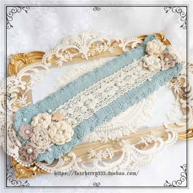 Fox Cherry~Elegant Pastoral Handmade Knitting Flower Hairband Multicolors
