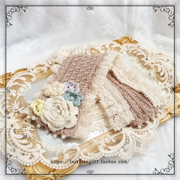 Fox Cherry~Elegant Pastoral Handmade Knitting Flower Hairband Multicolors