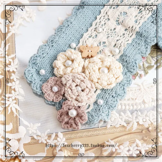 Fox Cherry~Elegant Pastoral Handmade Knitting Flower Hairband Multicolors