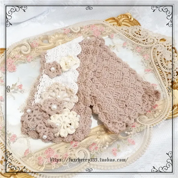 Fox Cherry~Elegant Pastoral Handmade Knitting Flower Hairband Multicolors