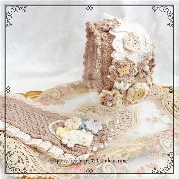 Fox Cherry~Elegant Pastoral Handmade Knitting Flower Hairband Multicolors
