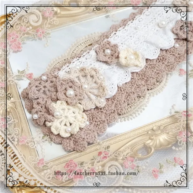 Fox Cherry~Elegant Pastoral Handmade Knitting Flower Hairband Multicolors