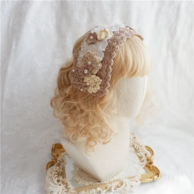 Fox Cherry~Elegant Pastoral Handmade Knitting Flower Hairband Multicolors