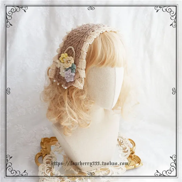 Fox Cherry~Elegant Pastoral Handmade Knitting Flower Hairband Multicolors