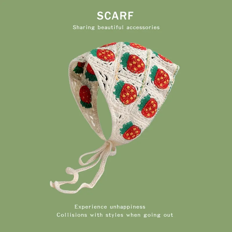 French DIY Handmade Knitted Bandana Hair Tie Headband