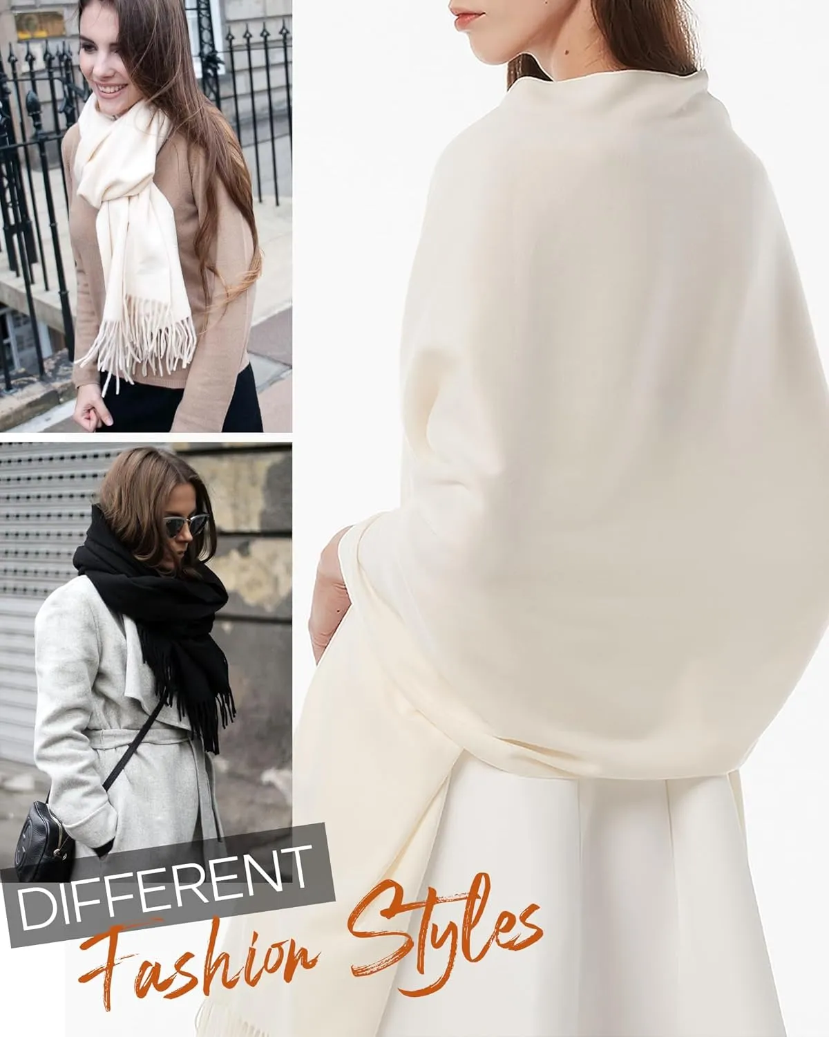 FURTALK Pashmina Shawls and Wraps for Evening Dress Women's Scarf Wedding Bride Bridesmaid Gifts Winter Scarves