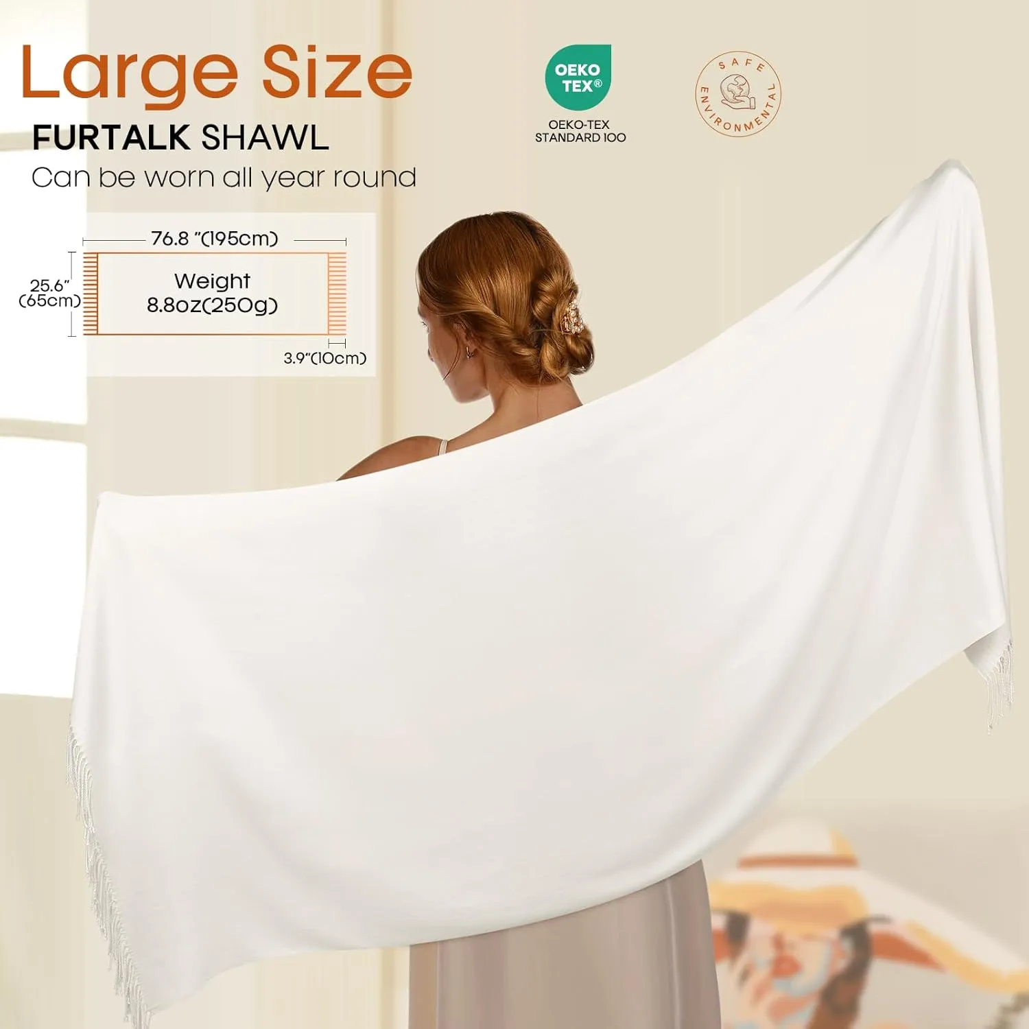 FURTALK Pashmina Shawls and Wraps for Evening Dress Women's Scarf Wedding Bride Bridesmaid Gifts Winter Scarves