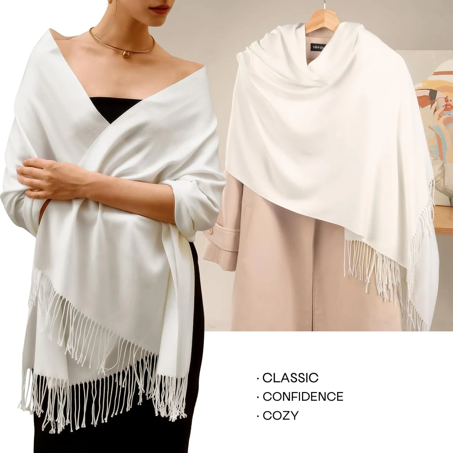 FURTALK Pashmina Shawls and Wraps for Evening Dress Women's Scarf Wedding Bride Bridesmaid Gifts Winter Scarves